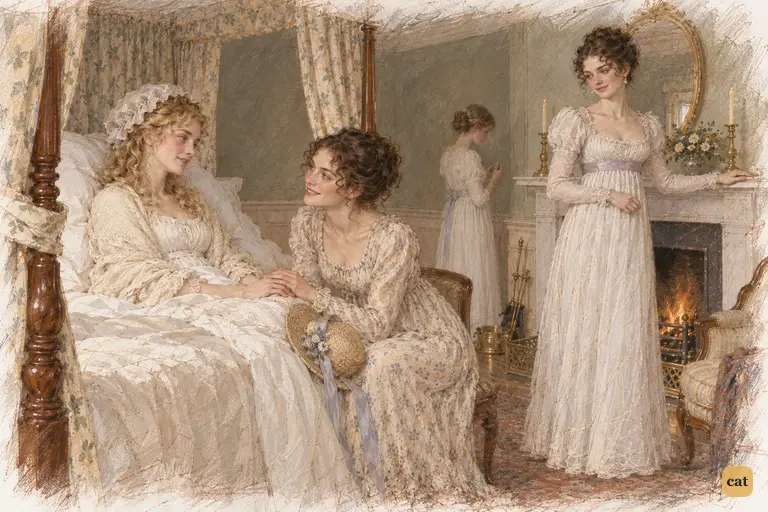 Elizabeth sits beside Jane again, gratefully accepting the invitation to stay.