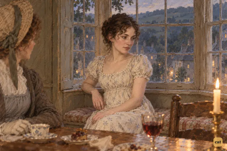 At the Lambton inn, Elizabeth sits apart, wondering at Darcy’s unexpected civility