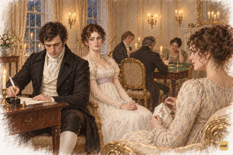 Elizabeth ends the argument with an easy dismissal and resumes her needlework.