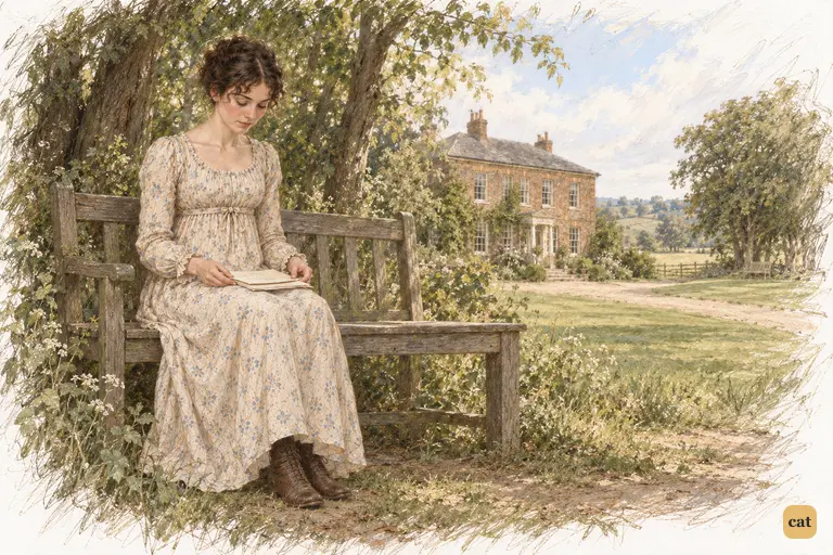 Elizabeth settles her aunt’s final sheet across her lap, absorbed in what she has learned.