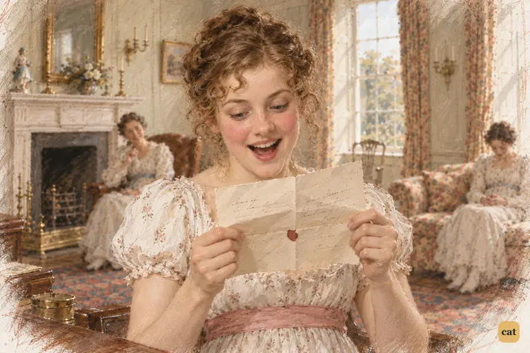 Lydia clasps Mrs. Forster’s invitation to her heart with a breathless laugh