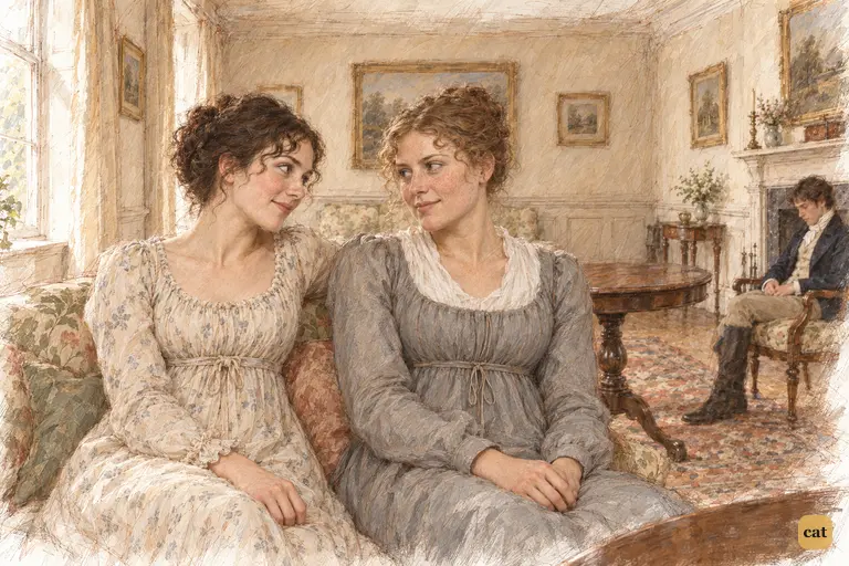 Charlotte settles beside Elizabeth, their familiar warmth making the relief of her return tangible.