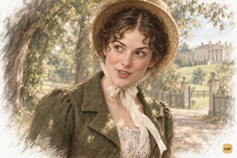 Elizabeth smiles sidelong at Colonel Fitzwilliam, teasing Darcy's love of having his way