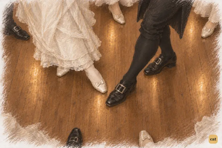 Collins’s misplaced step interrupts the orderly dance at Netherfield.