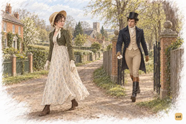 Darcy calls to Elizabeth from inside the park gate.