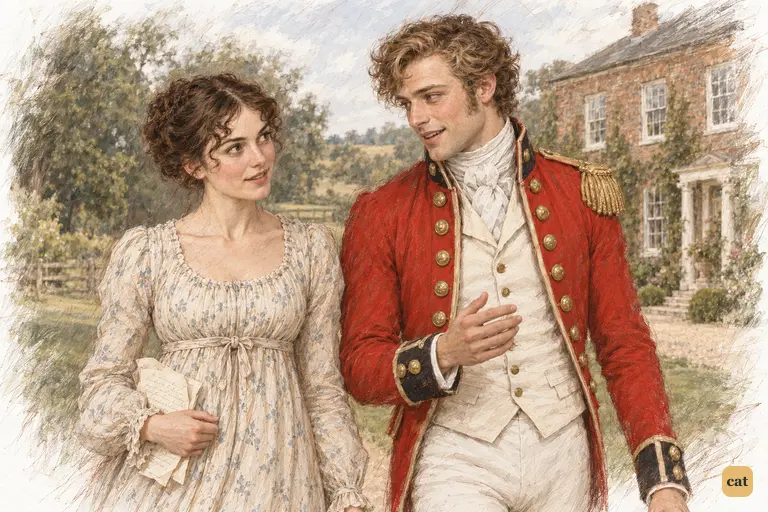 Elizabeth tests Wickham’s professed enthusiasm for making sermons as they walk toward Longbourn.