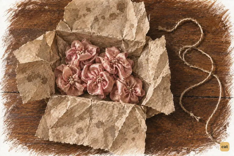 A rain-spotted parcel lies open on Longbourn’s work-table.