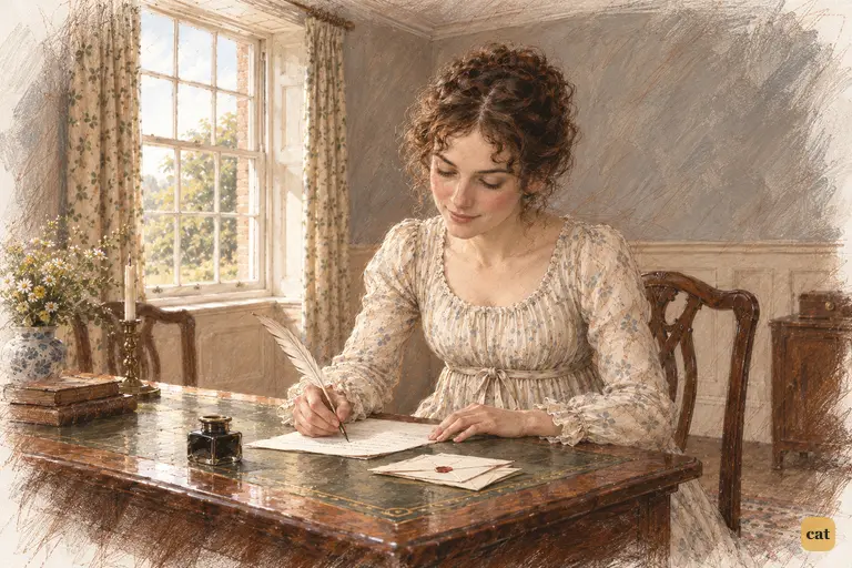 Elizabeth writes to Mrs. Gardiner, her former reluctance giving way to affectionate confidence.