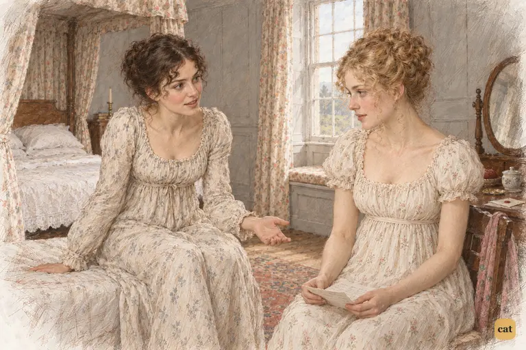 Elizabeth offers Jane the hopeful prospect of becoming Caroline Bingley’s sister through marriage.