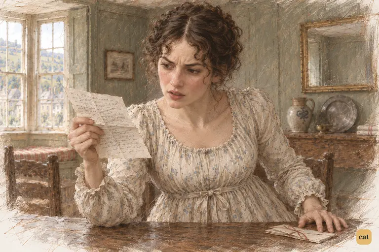 Elizabeth reads Jane’s final plea for their uncle’s help, her face drained of colour.