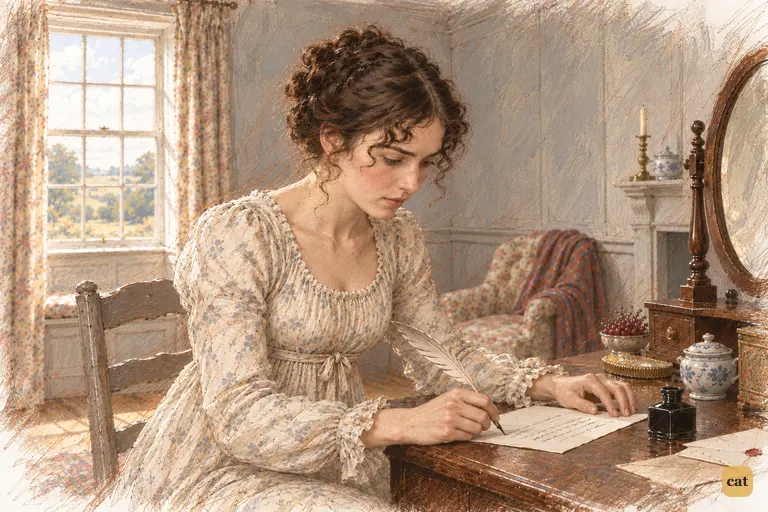 Elizabeth writes to Mrs. Gardiner, asking why Darcy was at the wedding