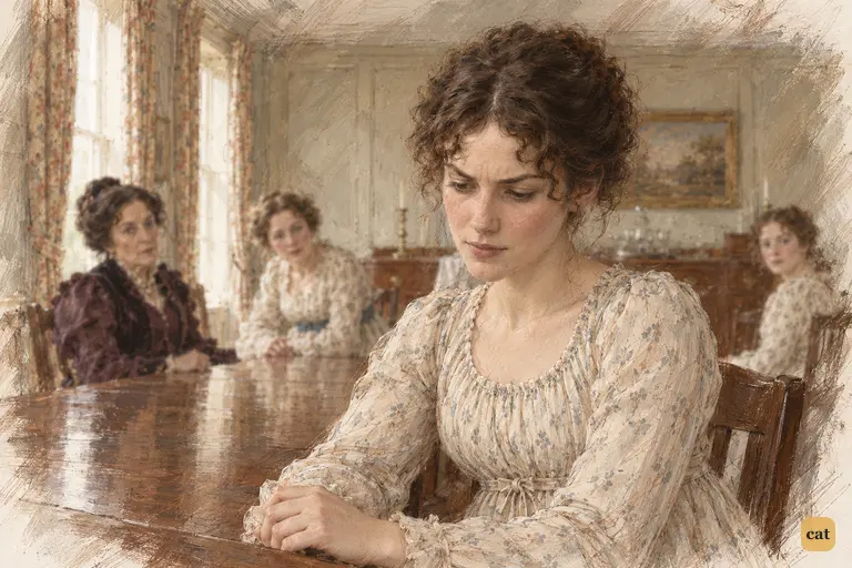 Elizabeth’s expectation of a letter from Charlotte gives way to puzzled watchfulness.