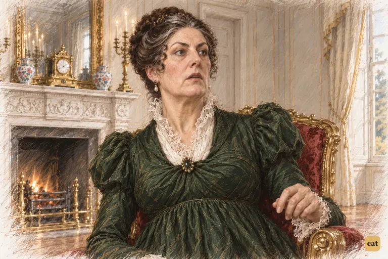 Lady Catherine falls silent after Elizabeth’s smiling refusal to reveal her age.
