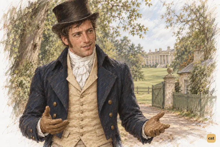 Fitzwilliam meets Elizabeth's pointed question with an easy smile as they walk