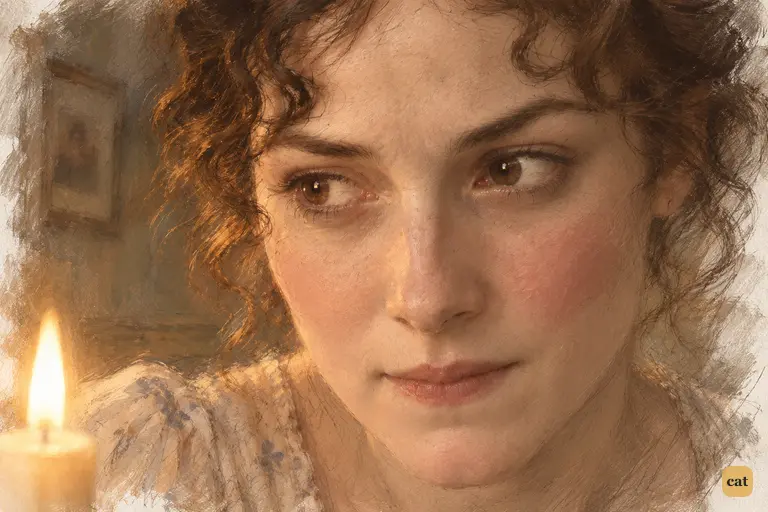 Elizabeth blushes at the thought of meeting Darcy at Pemberley.