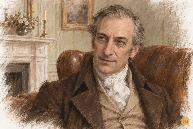 Mr. Bennet delivers his declaration of pride after Wickham and Lydia have departed.
