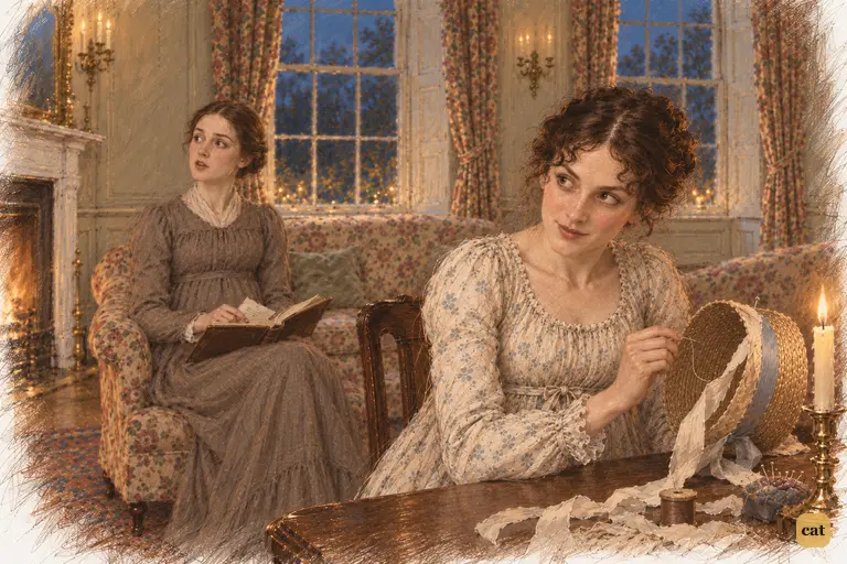 Mary straightens eagerly as Mr. Bennet invites her opinion.