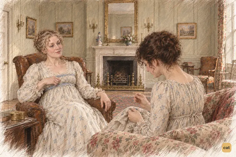 Mrs. Bennet finishes her complaint with a satisfied lift of her chin.
