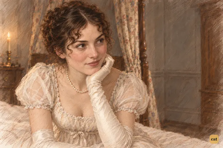 Elizabeth caps Jane's praise of Mr. Bingley with an affectionate joke by candlelight