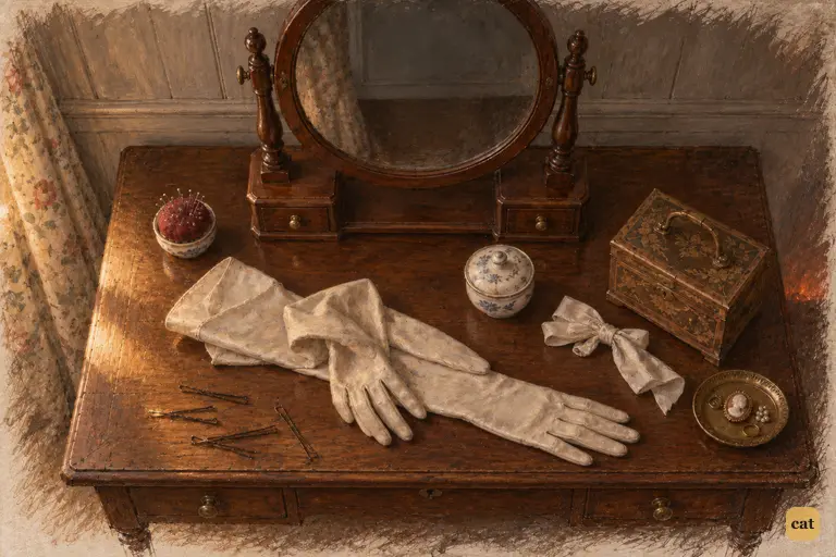Jane's discarded gloves and scattered hairpins lie in the dwindling light.