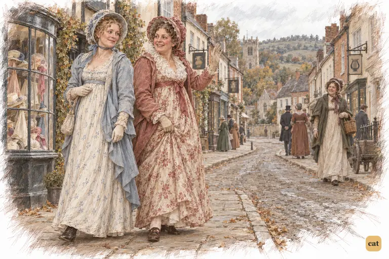 Mrs. Bennet leaves in triumph after confiding Jane's engagement to Mrs. Philips