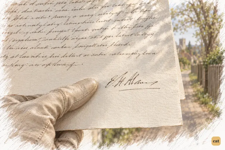 Darcy's letter ends in a firm, upright signature.
