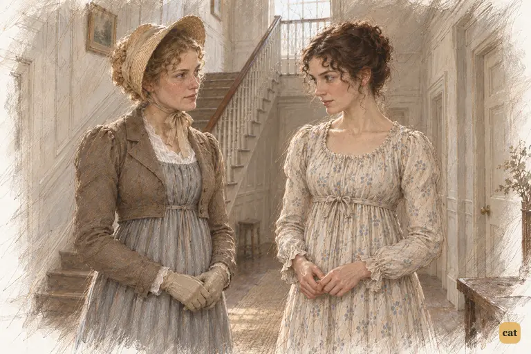 Elizabeth nods to Charlotte, agreeing out of affection but expecting little pleasure