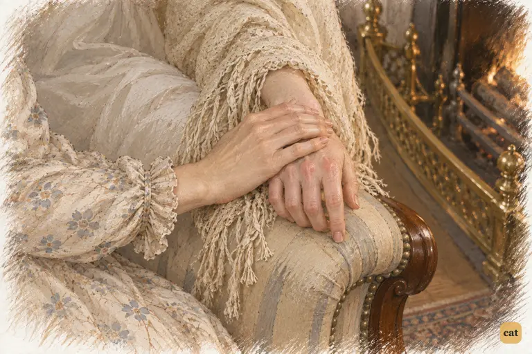 Elizabeth rests her hand over Jane’s feverish hand.