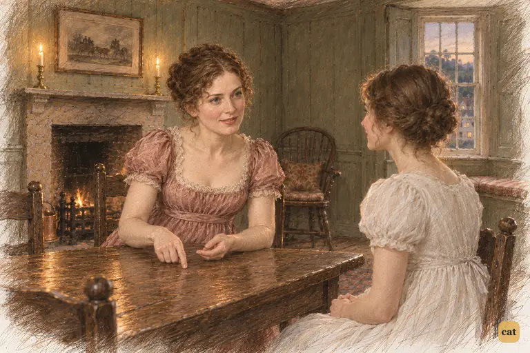Mrs. Gardiner gently proposes returning Miss Darcy’s visit the following morning.
