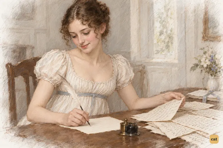 Georgiana Darcy sets aside another filled sheet, still writing her welcome to Elizabeth