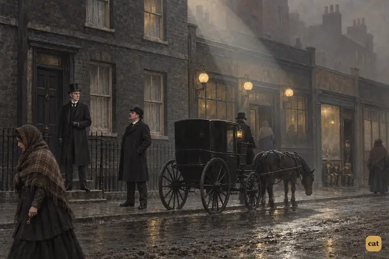 For one grey moment the fog lifts over a squalid Soho street.