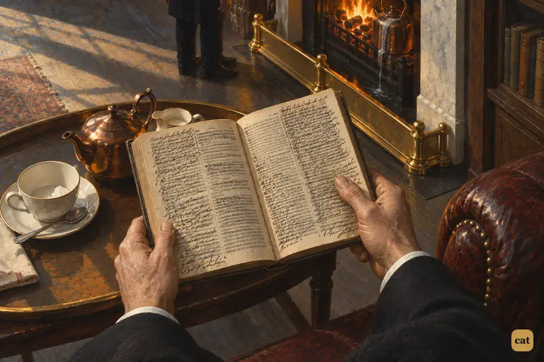 Utterson finds a pious book's margins filled with blasphemies in Jekyll's own hand