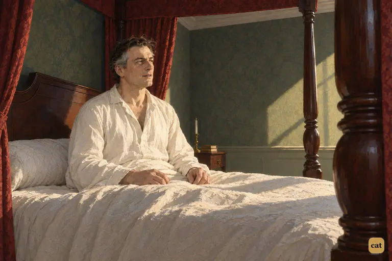 The morning after his escape, Jekyll wakes in his own bed as himself.
