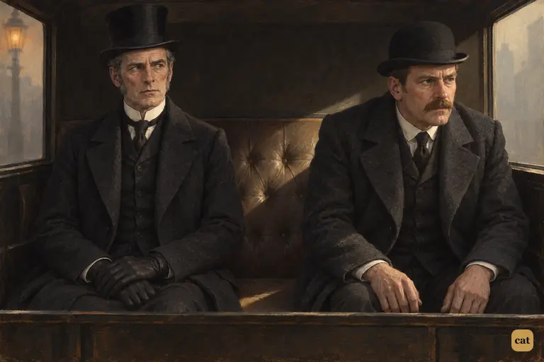 In the Soho fog, Utterson glances at Inspector Newcomen, feeling terror of the law