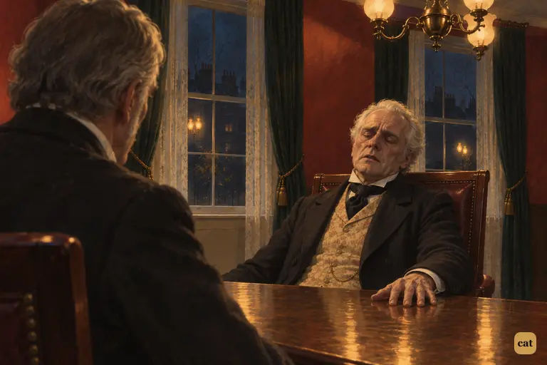 Eyes shut, Lanyon begs Utterson to talk of other things or leave