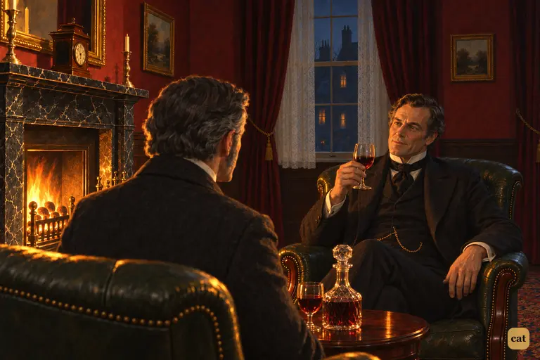 Across the fire after dinner, Utterson brings up Hyde's name.