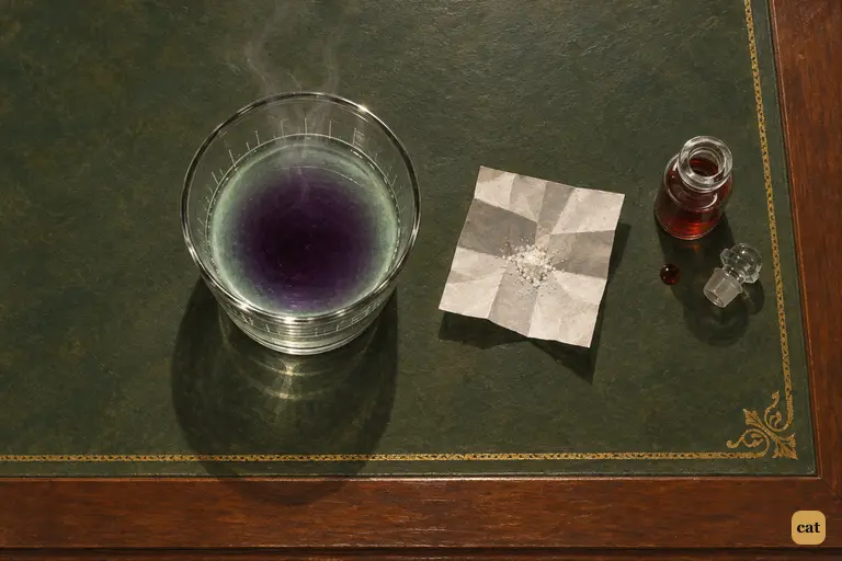 Seen from directly above, the graduated glass on Lanyon's green leather table has stopped fizzing.