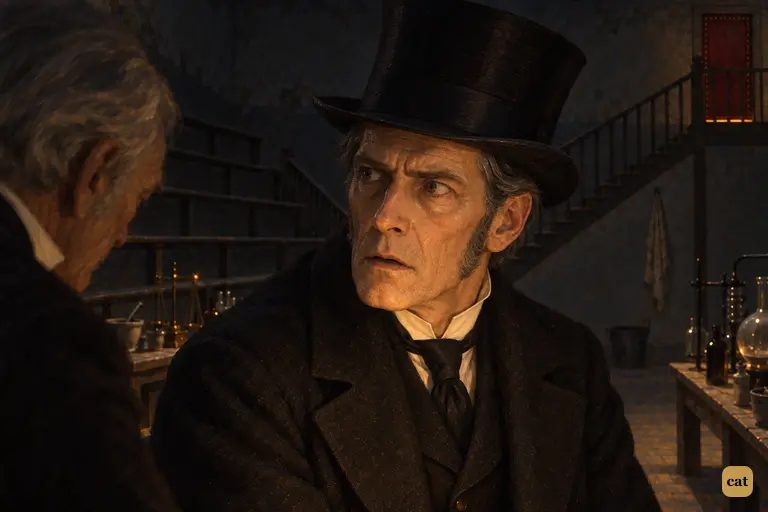 Utterson turns to the butler at the dark stair, chilled by "Once I heard it weeping"