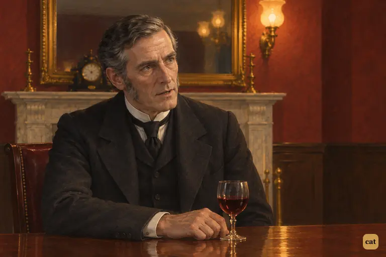 At Lanyon's dinner table, Utterson leans gently toward his host and remarks that Jekyll is ill too.