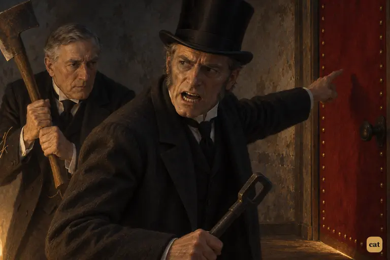 Utterson has just recognised Hyde's voice behind the red baize door.