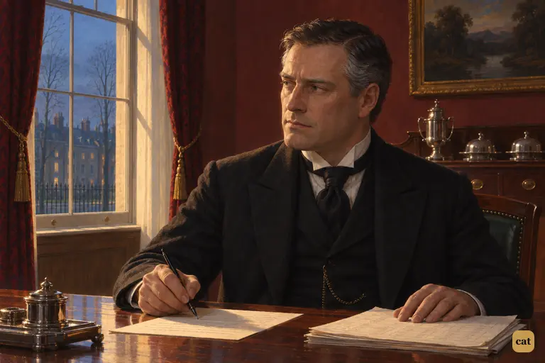 Jekyll stops mid-letter and turns to the darkening window as his lower side growls