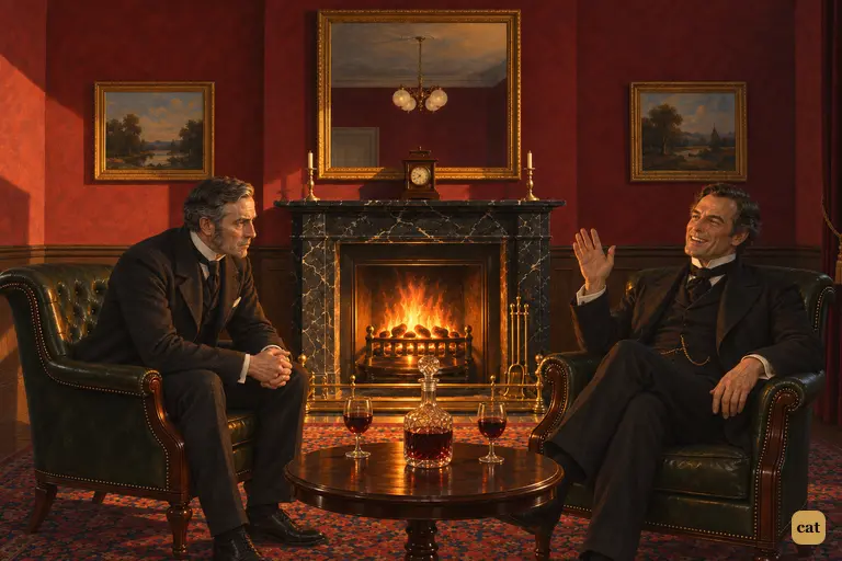 After the guests leave, Utterson leans forward by the fire and raises the will
