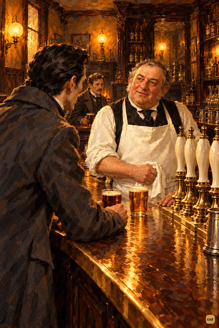 Over Holmes's shoulder in the amber glow of the Alpha Inn's private bar, the ruddy landlord wipes his hand on his apron and shakes his head: those geese were never his.