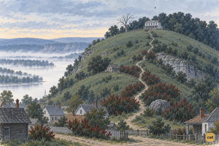 Cardiff Hill lies silent in the first grey light of Sunday morning.