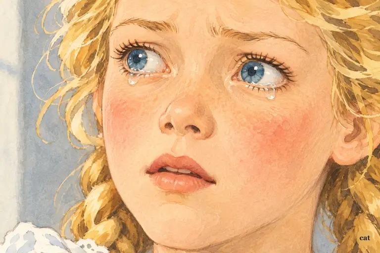 Becky's happiness breaks off in the middle of the word "Amy."