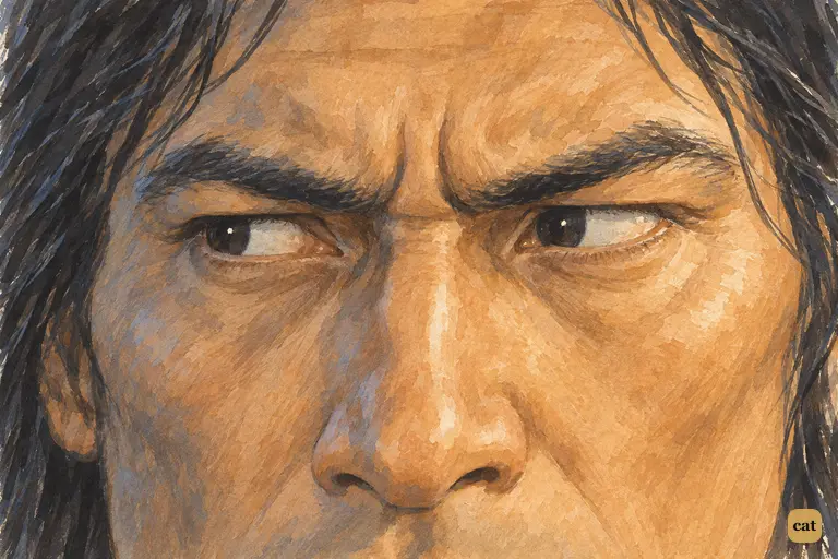 When Tom says "behind the elms," Injun Joe's iron calm cracks for a moment.