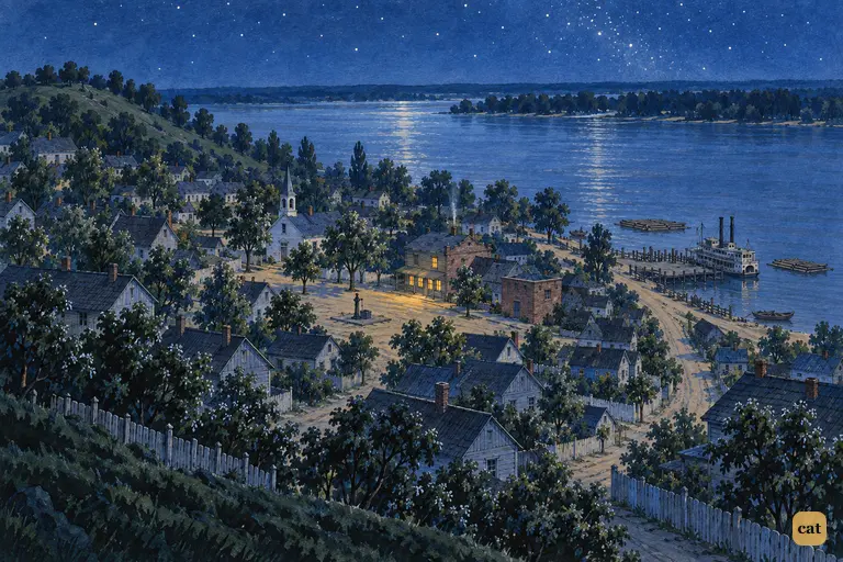 St. Petersburg sleeps on a clear summer night beside the wide Mississippi.