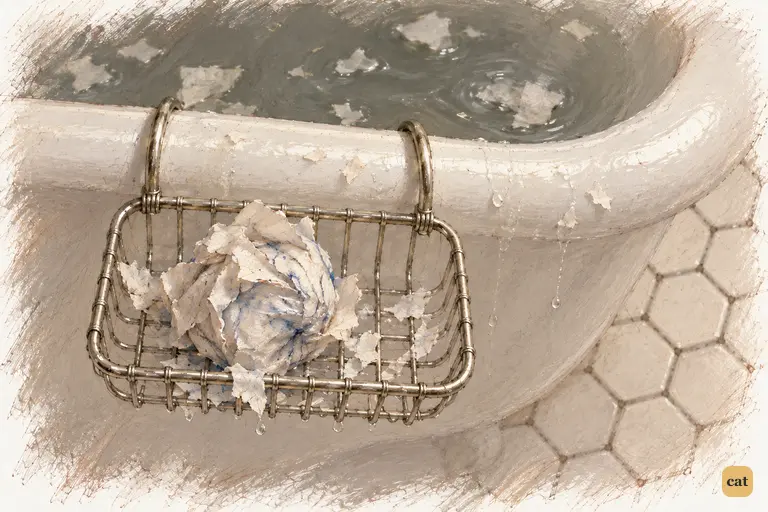 Daisy's letter lies in the soap-dish as a sodden ball, falling apart like snow