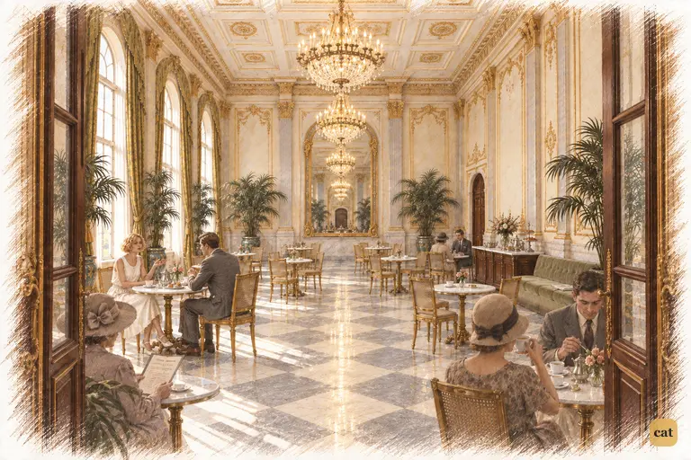 In the Plaza's gilded tea-garden, Jordan Baker sits very straight and begins her story