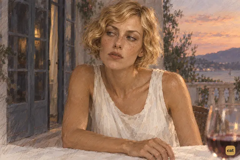 At dusk on the porch, Jordan Baker quietly tells Nick that Tom has a woman in New York